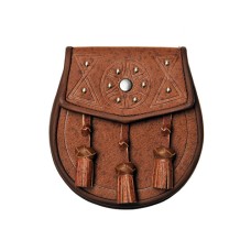 Khaki Leather Day Wear Sporran - BT-Khaki Pigskin 