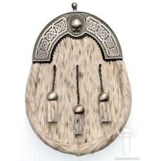 Grey Bovine Dress Sporran, Bulldog Cast Torq Cantle