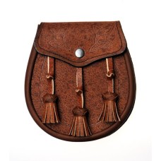 Khaki Leather Day Wear Sporran - AZD-Khaki Pigskin 