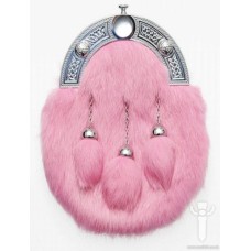 Pink Rabbit Dress Sporran, Chrome Finish Cantle