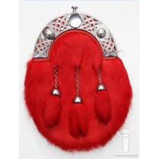 Red Rabbit Dress Sporran, Chrome Finish Cantle