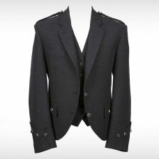 Charcoal Tweed Argyll Jacket & 5 Button Vest