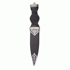 Plain Top Polished Pewter Finish Celtic Design Sgian Dubh