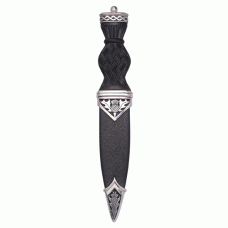 Plain Top Polished Pewter Finish Celtic & Thistle Design Sgian Dubh