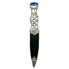 Lochy Celtic Open Latis Antique Finish with Blue Stone Top Sgian Dubh
