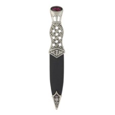 Lochy Celtic Open Latis Antique Finish with Amethyst Stone Top Sgian Dubh