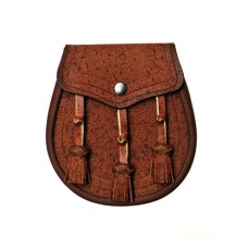 Khaki Leather Day Wear Sporran - SM-Khaki Pigskin 
