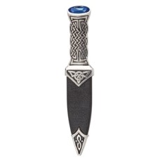 Boisdale Blue Stone Top Polished Pewter Finish Celtic Design Sgian Dubh