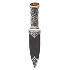 Boisdale Cairngorm Stone Top Polished Pewter Finish Celtic Design Sgian Dubh
