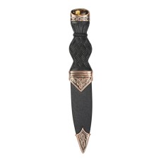 Celtic Sgian Dubh With Cairngorm Stone Top - Copper Finish