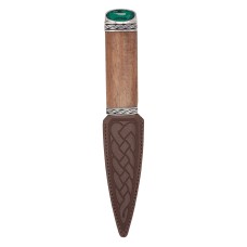Torridon Red Shisham Wood Sgian Dubh With Emerald Stone Top