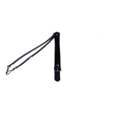 Black Leather Sporran Strap With Antique Finish Chain