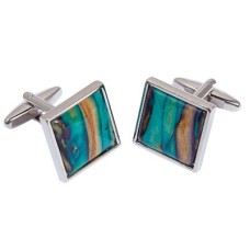 Heathergems Square Silver Plated Cufflinks