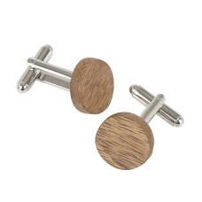 Round Cufflinks - Amazaque Wood