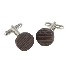 Round Cufflinks - Wenge Wood