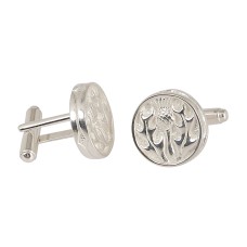 Sterling Silver Thistle Silver Cufflinks
