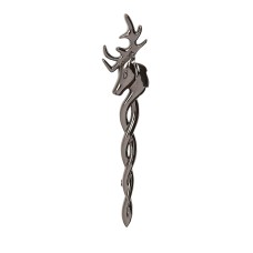 Black Chrome Stag Celtic Weave Kilt Pin