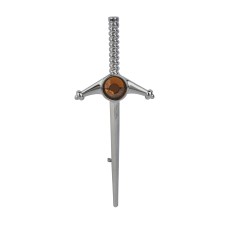 Sword Kilt Pin With Cairngorm Stone
